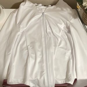 White thin zip up